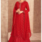 Red Heavy Wedding Party Sharara Palazzo Suit SYS71601 - Siya Fashions
