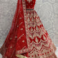 Red Indian Bridal Wedding Lehenga  In Velvet SFANJ1013 - Siya Fashions