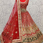 Red Multi Design Hand Embroidered Silk Bridal Lehenga Choli SFANJ1175 - Siya Fashions