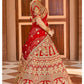 Riches Red Bridal Wedding Lehenga In Velvet SFARY10609 - Siya Fashions