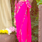 Pink Georgette Fully Stitched Ready Made Saree Embroidery Work  SFBIRDAL078 - Siya Fashions