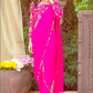 Pink Georgette Fully Stitched Ready Made Saree Embroidery Work  SFBIRDAL078 - Siya Fashions