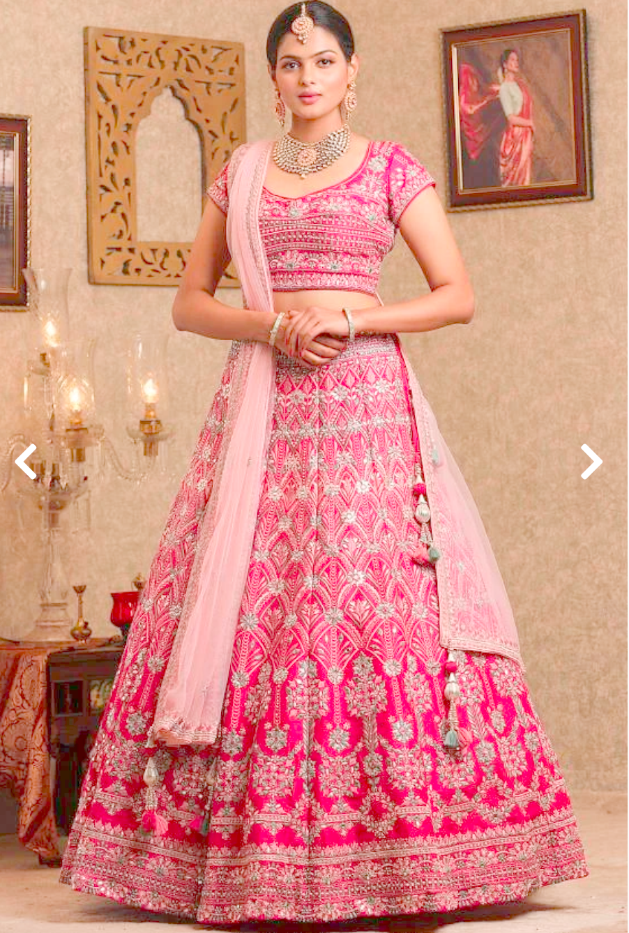 Pink Bridal Lehenga Choli Set Raw Silk Pure Quality SFRG1920 - Siya Fashions