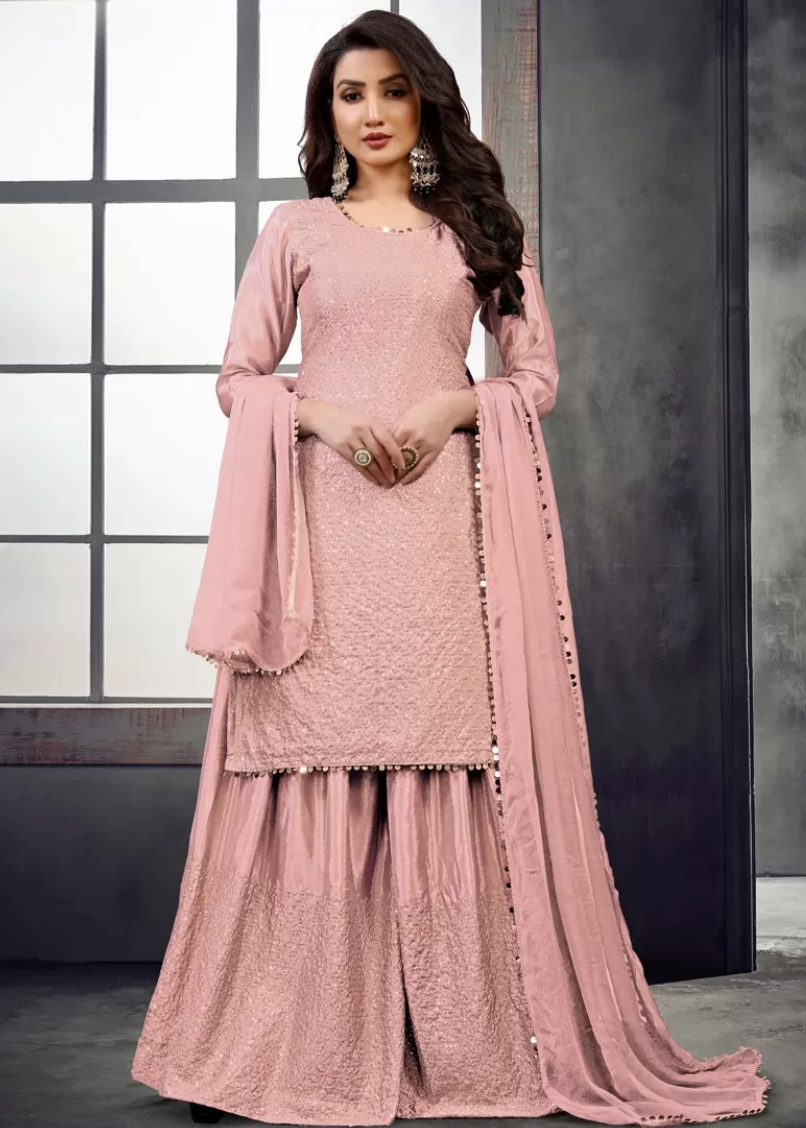 Pink Buy Chinon Palazzo Style Salwar Suit SFZ111526 - Siya Fashions