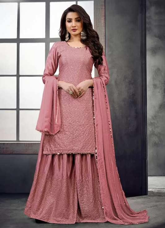 Pink Buy Chinon Palazzo Style Salwar Suit SFZ111529 - Siya Fashions
