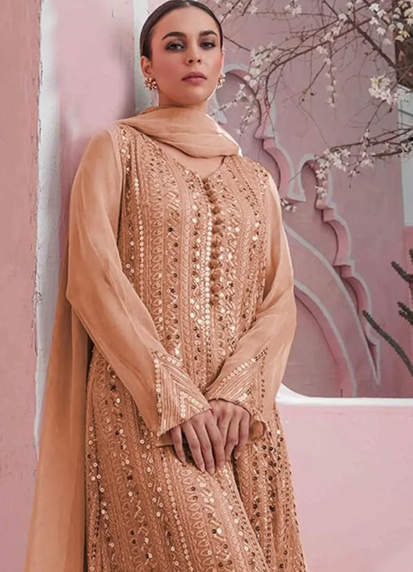Peach Buy Divine Pakistani Party Salwar Suit SFFZ105058 - Siya Fashions