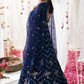 Navy Designer Indian Bridal Anarkali Long Gown In Net SFFZ112524 - Siya Fashions