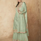 Plunge Green Wedding Sangeet Palazzo Sharara Suit SFFZ115783 - Siya Fashions