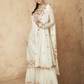 Plunge Off White Wedding Sangeet Palazzo Sharara Suit SFFZ115779 - Siya Fashions
