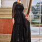 Black Heavy Evening Long Anarkali Churidar Suit In Net SFFZ112662 - Siya Fashions