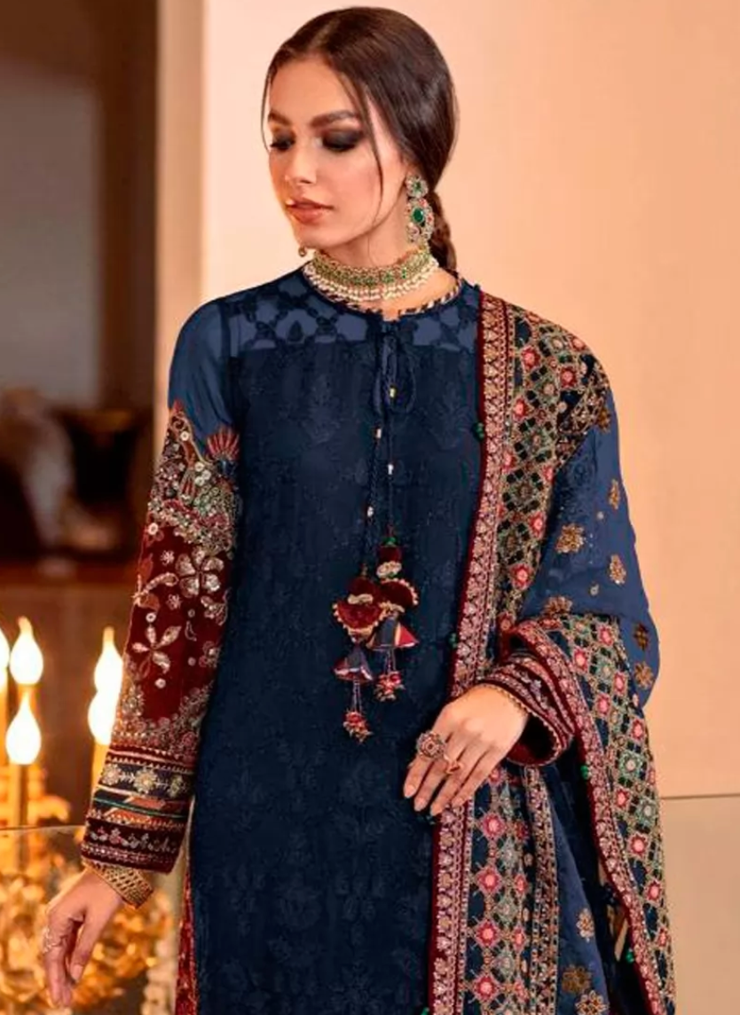 Designer Wedding Sangeet Long Churidar Suit SIYF118482 - Siya Fashions