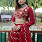 Wine Indian Wedding Reception Lehenga Choli In Georgette Net SFZ122868 - Siya Fashions