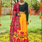 Yellow Navaratri Lehenga Choli In Cotton Digital Print SFZ121008 - Siya Fashions