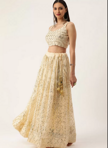 Ivory Indian Designer Wedding Lehenga Choli SFZ124238 - Siya Fashions
