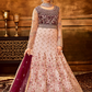 Peach Indian Bridal Anarkali Wedding Gown In Net SFZ127848 - Siya Fashions