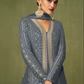 Grey Sangeet Anarkali Wedding Gown In Georgette SFZ127506 - Siya Fashions
