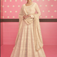 Ivory Indian Reception Anarkali Wedding Gown In Georgette SFZ127511 - Siya Fashions