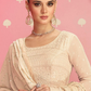 Ivory Indian Reception Anarkali Wedding Gown In Georgette SFZ127511 - Siya Fashions