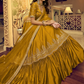 Yellow Sangeet Bridal Lehenga Choli Set In Silk SIF129301