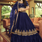 Blue Sangeet Bridal Lehenga Choli Set In Silk SIF129300