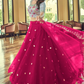 Pink  Sangeet Bridal Lehenga Choli Set In Net SIF129312