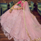 Pink Sangeet Bridal Lehenga Choli Set In Net SIF129313