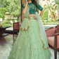 Green Sangeet Bridal Lehenga Choli Set In Net SIF129310