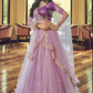 Purple Sangeet Bridal Lehenga Choli Set In Net SIF129311