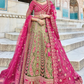 Pink Indian Bridal Lehenga Choli Set In Net Silk SIF128216