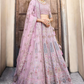 Pink Indian Bridal Lehenga Choli Set In Net Silk SIF128220