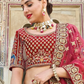 Red Indian Bridal Lehenga Choli Set In Net Silk SIF128210