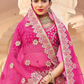 Pink Indian Bridal Lehenga Choli Set In Net Silk SIF128211