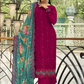 Pink Floral Dupatta Palazzo Suit In Georgette SF129317