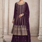 Purple Indian Sequin Dupatta Palazzo Suit In Georgette SFF129755