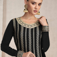 Black Indian Sequin Dupatta Palazzo Suit In Georgette SFF129760