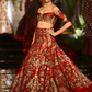 Red Bollywood Deepika Bridal Lehenga In Silk SFINS8953