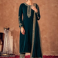 Green Indian Pakistani Palazzo Suit In Velvet SFZ129764