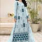 Sky Blue Net Indian Pakistani Long Palazzo Suit SF1129770