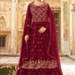 Bridal Red Georgette Indian Pakistani Long Salwar Sharara SFZ127577