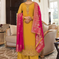 Yellow Georgette Indian Pakistani Palazzo Salwar Kameez SFZ128688