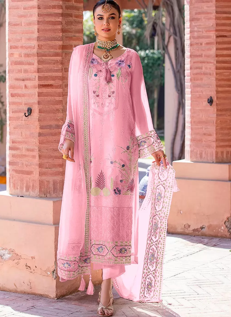 Pink Georgette  Indian Pakistani Palazzo Salwar Kameez SFZ128820