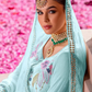 Turquoise Georgette  Indian Pakistani Palazzo Salwar Kameez SFZ128817