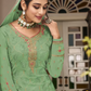 Green Georgette Indian Pakistani Palazzo Salwar Kameez SFZ129280