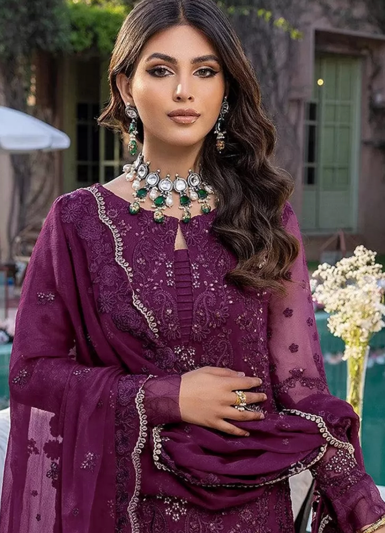 Purple Green Greorgette Indian Pakistani Palazzo Salwar Suit SFZ128264