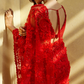 Red Full Floral Indian Pakistani Bridal Saree In Net SIRM45342
