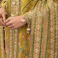 Yellow Wedding Net Pakistani Long Gown Anarkali Suit SFES50935