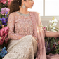 Peach Wedding Net Pakistani Long Gown Anarkali Suit SFES5091