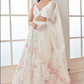 Designer Satin White Floral Indian Lehenga Choli SIYAF3226