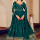 Teal Blue Bridal Wedding Georgette Indian Pakistani Anarkali Suit SFF130783