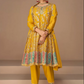 Yellow Designer Indian Pakistani Chinnon Silk Trouser Kameez SFZ132063